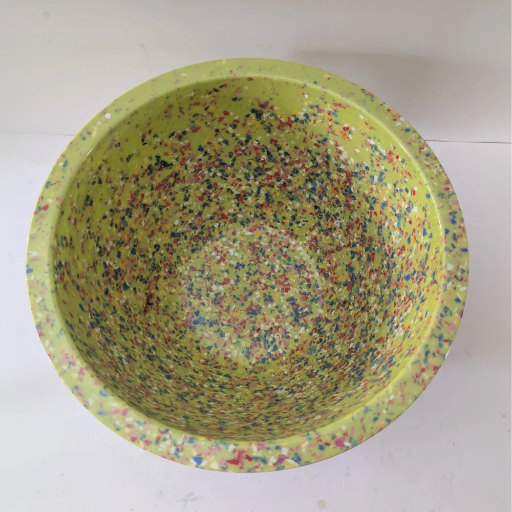 Zak Designs MCM Lime Green Melamine Speckled Confetti Large Mixing Bowl 7
